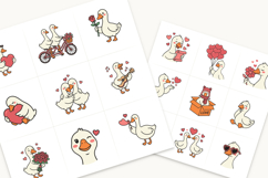 45 Cute Goose SVG &amp; PNG, Valentine's Day Illustrations Product Image 5