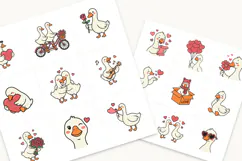 45 Cute Goose SVG & PNG, Valentine's Day Illustrations Product Image 5