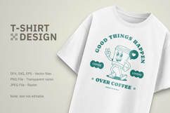 Retro Coffee Mascot T-Shirt Design Product Image 5