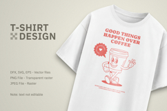 Retro Coffee Mascot T-Shirt Design Product Image 5