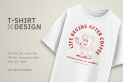 Retro Coffee Mascot T-Shirt Design Product Image 4