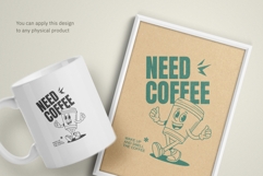 Retro Coffee Mascot T-Shirt Design Product Image 5