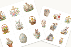 54 Easter Watercolor Clipart PNG, Cute Bunny Rabbit Product Image 7