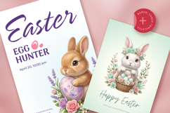 54 Easter Watercolor Clipart PNG, Cute Bunny Rabbit Product Image 9