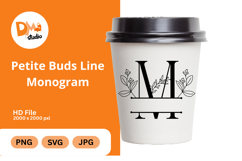 Petite Buds Line Monogram Product Image 1