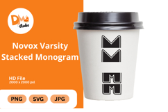 Handwriting Varsity Stacked Monogram Product Image 1
