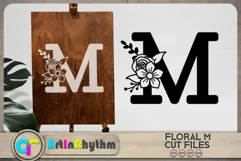 Floral letter M svg cut file / Botanical alphabet SVG Product Image 2