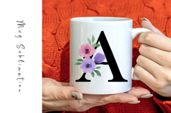 Alphabet, Letters, Monogram, Purple and Pink Flowers Product Image 3
