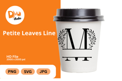 Petite Leaves Line Monogram Product Image 1