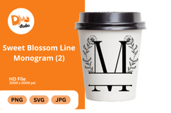 Simple Blossom Line Monogram Product Image 1