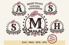 Cowgirl Monogram SVG, Western Alphabet Strawberry Letters Product Image 1