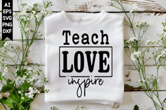 Teach Love Inspire Svg, Back to School Svg Design Product Image 1