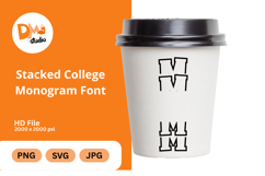 Stacked College Monogram Font Product Image 1