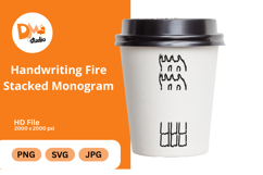 Handwriting Fire Stacked Monogram Product Image 1