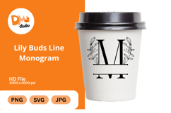 Lily Buds Line Monogram Product Image 1