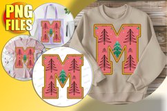 M Doodle Letter Style PNG Bright Holiday Character! Product Image 1