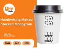 Handwriting Melted Stacked Monogram Product Image 1