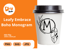 Leafy Embrace Boho Monogram Product Image 1