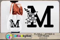 Floral letter M svg cut file / Botanical alphabet SVG Product Image 1