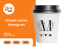 Simple Leaves Monogram Product Image 1