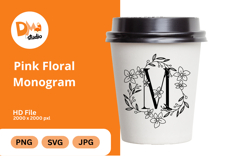 Pink Floral Monogram Product Image 1
