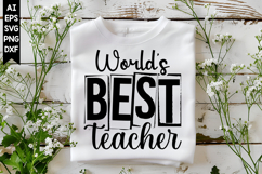 World's Best Teacher Svg, Back to School Svg Design Product Image 1