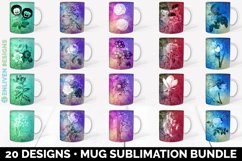 Flowers Mug Sublimation Bundle Watercolor Mug Wrap Designs Product Image 1