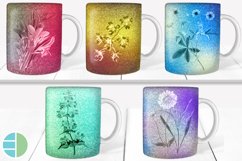 Flower Mug Sublimation Silhouette Coffee Mug Wrap Bundle PNG Product Image 1