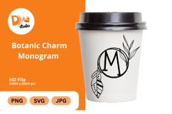 Botanic Charm Monogram -Elegant Floral Letters SVG, PNG, JPG Product Image 1