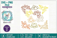 Acorn &amp; Leaves Corner Scrapbook Embellishment SVG BUNDLE Product Image 1