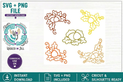 Acorn &amp; Leaves Corner Scrapbook Embellishment SVG BUNDLE Product Image 2