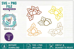 Acorn &amp; Leaves Corner Scrapbook Embellishment SVG BUNDLE Product Image 3