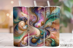 Alcohol Ink Tumbler Wrap, Marble Tumbler, Colorful Tumbler Product Image 1