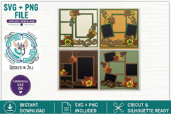 SCRAPBOOK FALL AUTUMN LAYOUT OVERLAY CUT FILE SVG DXF PNG Product Image 3