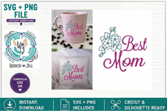 Best MOM with Flower Design #02 SVG Cut File Product Image 1