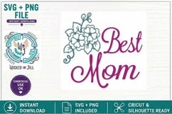 Best MOM with Flower Design #02 SVG Cut File Product Image 2