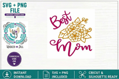 Best MOM with Flower Design #01 SVG Cut File Product Image 2