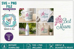 Best MUM with Flower Design #01 SVG Cut File Product Image 1