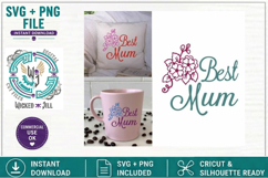 Best MUM with Flower Design #02 SVG Cut File Product Image 1