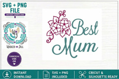 Best MUM with Flower Design #02 SVG Cut File Product Image 2
