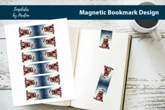 Christmas Raccoon in Sant Hat Printable Magnetic Bookmark Product Image 1