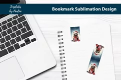 Christmas Raccoon in Sant Hat Printable Magnetic Bookmark Product Image 2