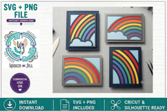 RAINBOW CARD FRONTS SVG DIY CRICUT SILHOUETTE CARD MAKING Product Image 1