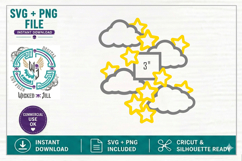 STARS AND CLOUDS SCRAPBOOK TEMPLATE OVERLAY SCG CUT FILE Product Image 6