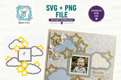 STARS AND CLOUDS SCRAPBOOK TEMPLATE OVERLAY SCG CUT FILE Product Image 2