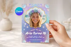 Mermaid Under The Sea Sweet 16 Photo Invitation Product Image 1