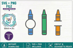 Crayon Circle &amp; Split Monograms SVG Cut File Bundle Product Image 3