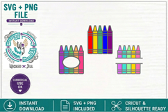 Crayon Circle &amp; Split Monograms SVG Cut File Bundle Product Image 4