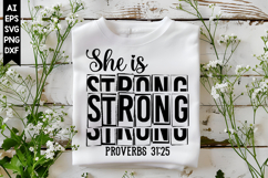 She Is Strong Proverbs Svg, Christian Svg Designs Product Image 1
