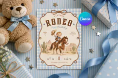 Cowboy Rodeo Invitation Template, Editable Canva Product Image 1